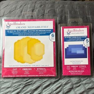 New Soellbinders Grand Nestabilities Label Die Set of 6 Instructions included